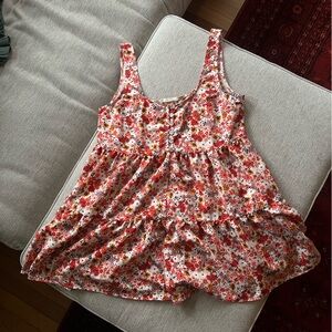 Urban Outfitters Red and Pink Floral Romper